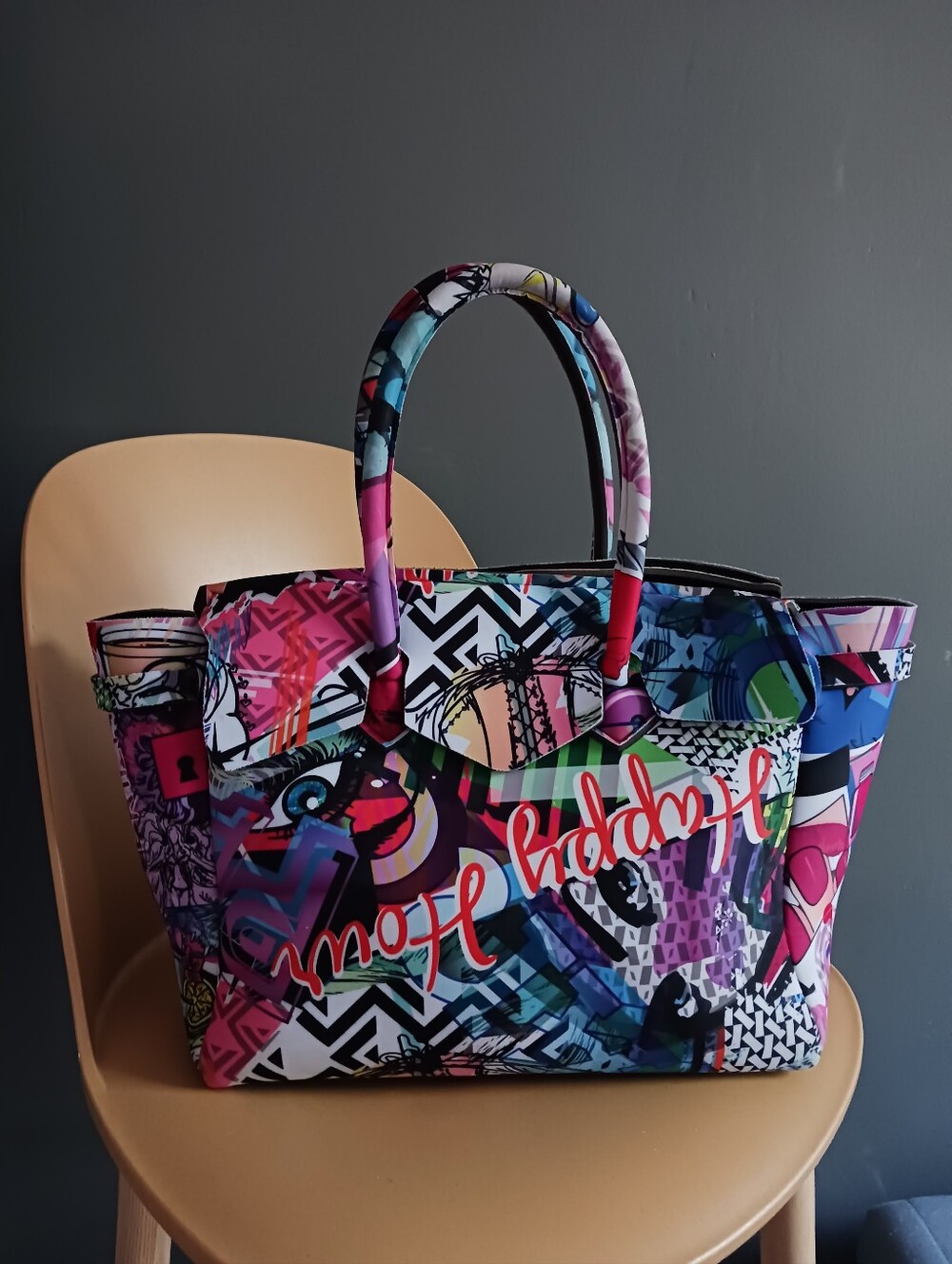 Save My Bag Neoprane Graffiti Travel, Satchel Bag, Handbag - Picture 3 of 12